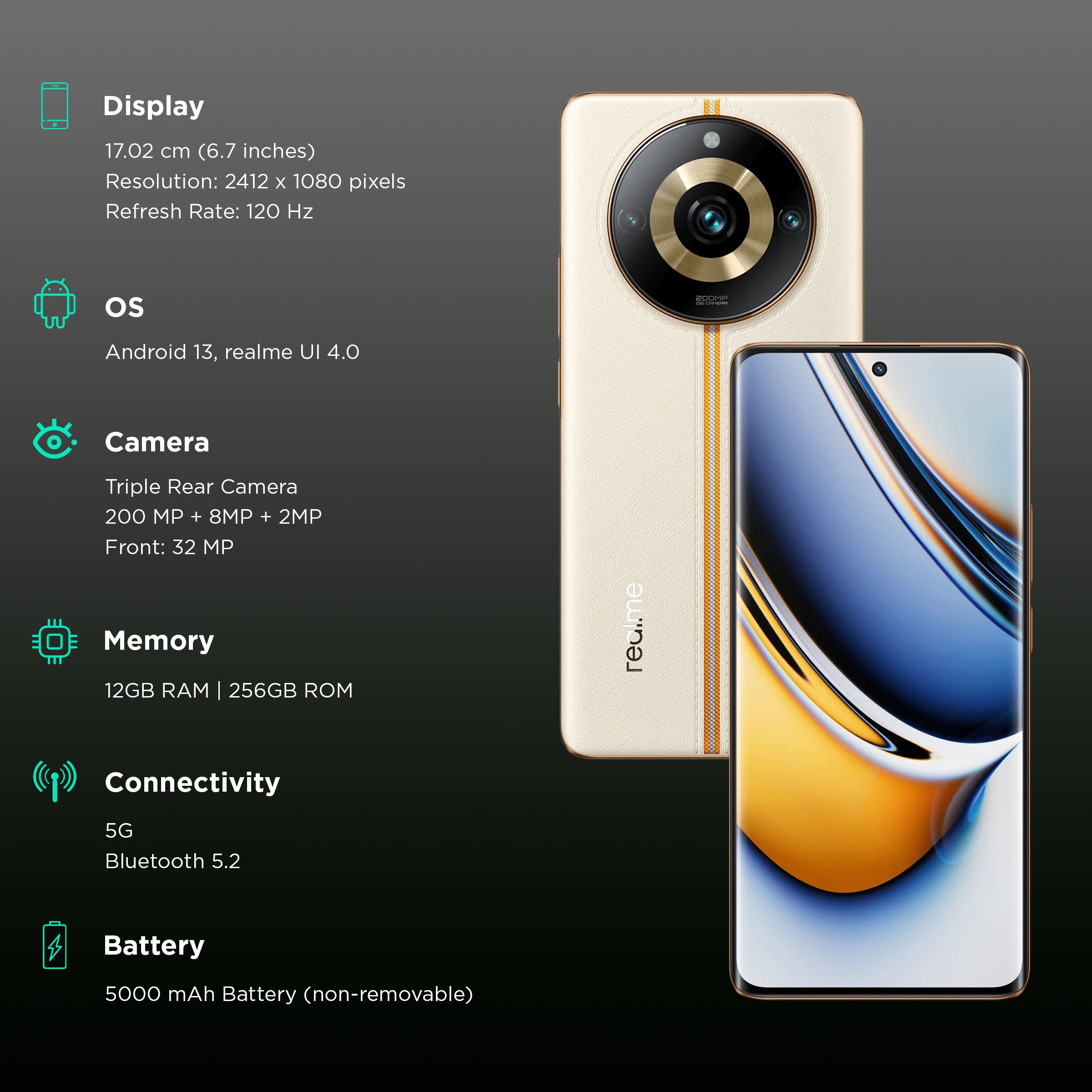 Buy realme 11 Pro Plus 5G (12GB RAM, 256GB, Sunrise Beige) Online - Croma